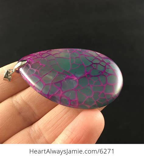 Purple And Green Dragon Veins Agate Stone Jewelry Pendant Wh Gl Zlk U