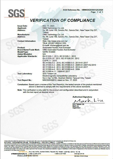 Liquid Handling System Ce Sgs Certification