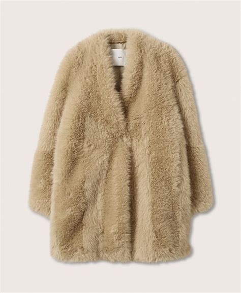 Mango Womens Faux Fur Coat Macys