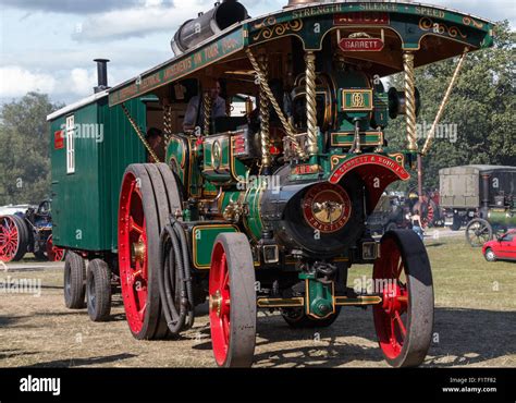 Steam Traction Engine With Trailer Stock Photo Alamy