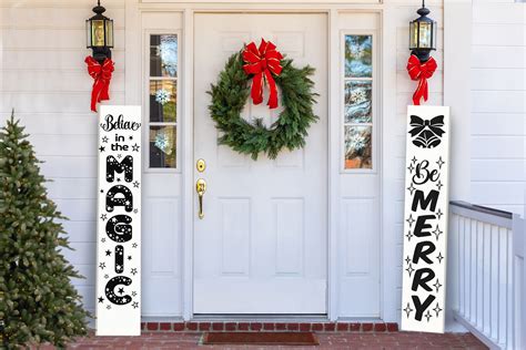 Christmas Vertical Porch Sign Svg Set Be Merry Believe In The Mag