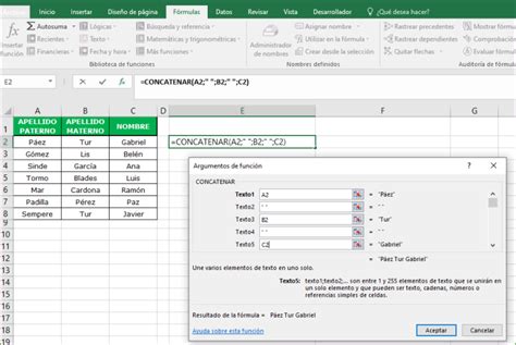 LA FUNCIÓN CONCATENAR EN EXCEL EXCELFULL