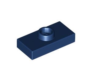 Lego Dark Blue Plate X With Stud With Groove