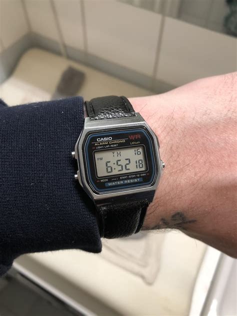 Casio My A158w On A Black Leather Strap Rwatches