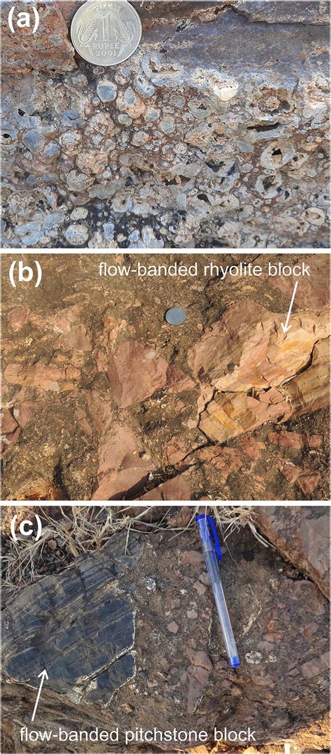 oblique section view  small lithophysae  upper rhyolite