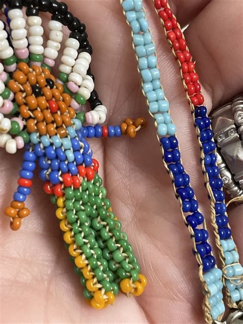 Native Seed Bead Necklace American Southwest Multicol Gem