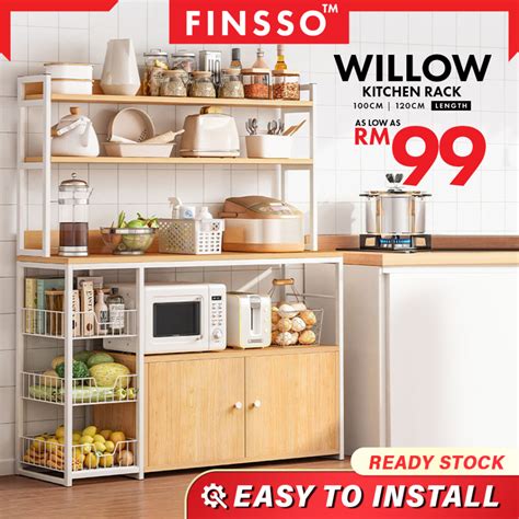finsso kitchen cabinet rack utility shelf storage rack rak dapur