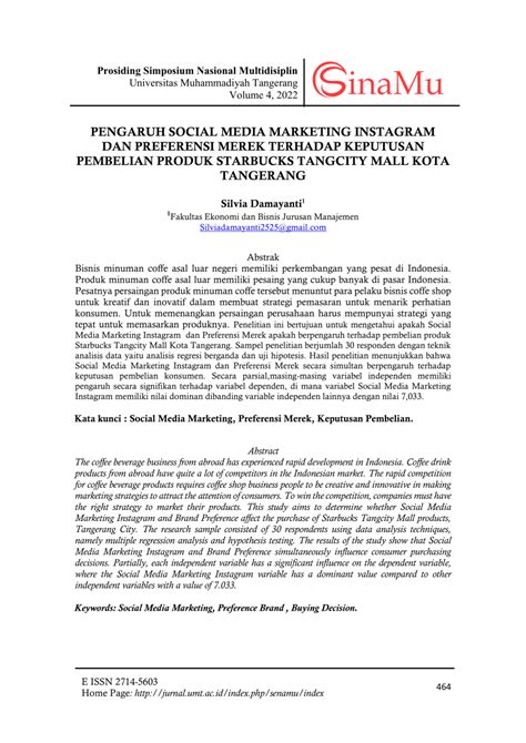 PDF PENGARUH SOCIAL MEDIA MARKETING INSTAGRAM DAN PREFERENSI MEREK