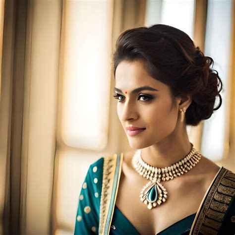 Premium Photo Portrait Of Gorgeous Female Brunette Model Posing In Jacket Sharee