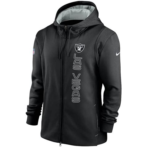 Mens Las Vegas Raiders Nike Black Sideline Team Performance Full Zip