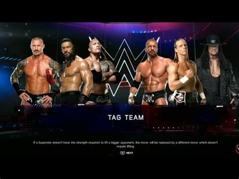 WWE 2K23 ROMAN REIGNS ROCK RANDY ORTON VS END OF AN ERA TEAM WWE