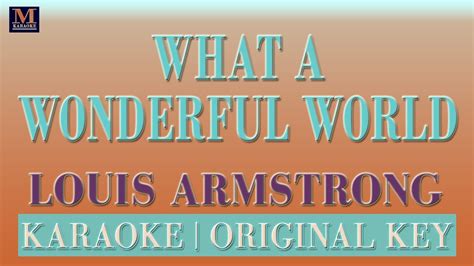 What A Wonderful World Karaoke Louis Armstrong Youtube