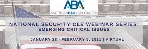 National Security Cle Webinar Series Emerging Critical Issues National Security Institute