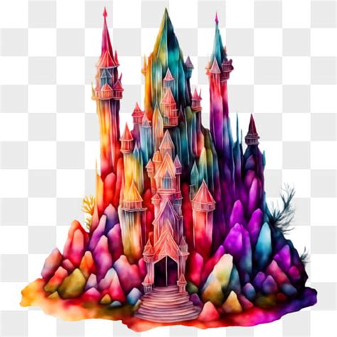 Download Colorful Upside-Down Castle Artwork PNGs Online - Creative Fabrica