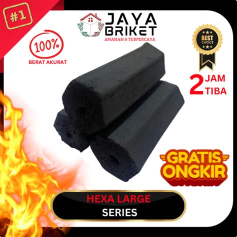 Jual Arang Briket Batok Kelapa BBQ Grill Charcoal Briquett Hexa Large 1