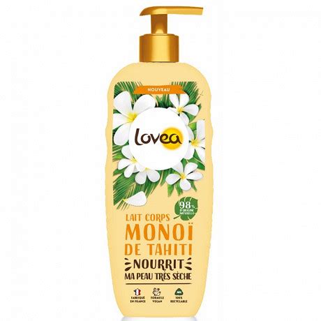 Lovea lait corps hydratant monoï de Tahiti peaux très sèches 250ml