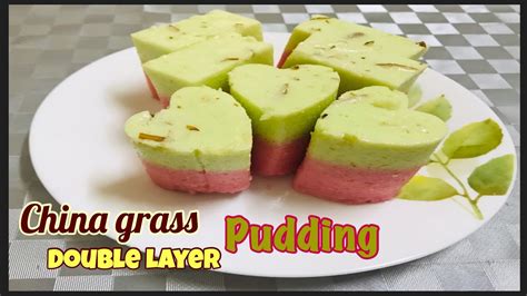 China Grass Double Layer Pudding Recipe China Grass Eid Special Agar Agar Recipe Youtube