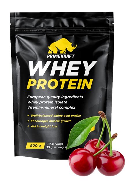 Сывороточный протеин WHEY WILD CHERRY (дикая вишня), 900 гр | Prime Kraft