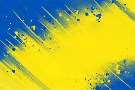 Download Blue yellow background. Smears and splashes of paint on canvas ...