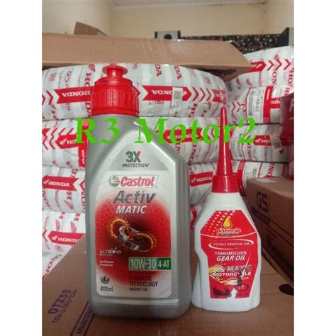 Jual PAKET OLI CASTROL MATIC ACTIV 0 8L 10W 30 PLUS GARDAN PETROASIA