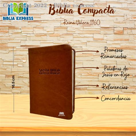 Biblia De Promesas Rvr Compacta Piel Especial Cafe Unilit