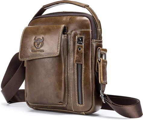 Mens Messenger Bag Small Leather Shoulder Casual Crossbody Travel Bags