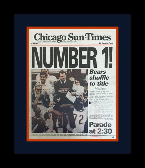 Chicago Bears Super Bowl Xx Champions Chicago Sun Times Number