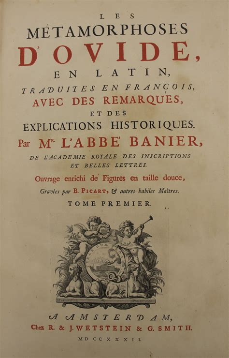 Les M Tamorphoses D Ovide En Latin Traduites En Francios Avec Des