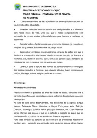 Projeto mulher contemporânea conquistas e desafios PDF