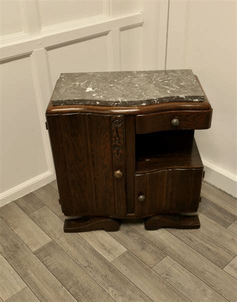 Small French Odeon Style Art Deco Marble Top Oak Cabinet Antiques Atlas