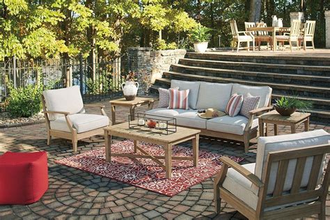 Clare View Outdoor Seating Set Signature Design Furniture Cart