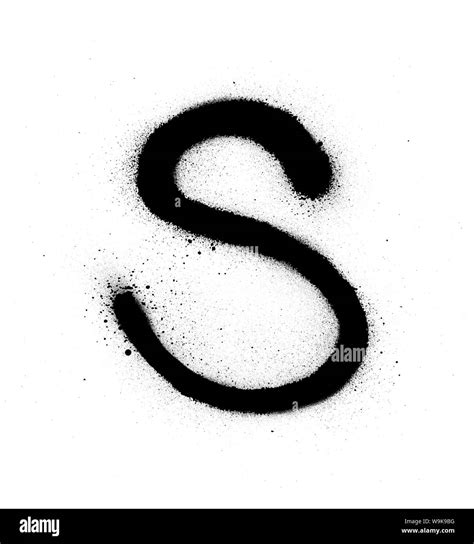 Graffiti Thin S Font Sprayed In Black Over White Stock Vector Image