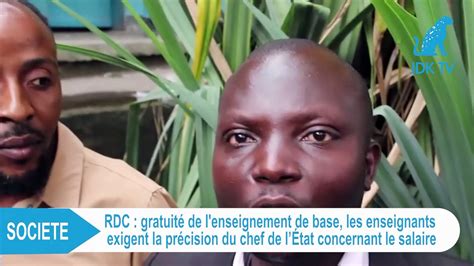 Gratuité de l enseignement de base en RDC Les enseignants s adressent