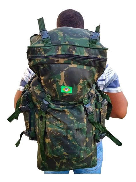 Mochila Montanhismo Grande Capacidade Militar Resistente 70l Mercado