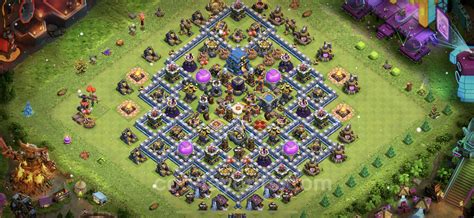 Farming Base Th12 With Link Anti 2 Stars Hybrid Clash Of Clans Town Hall Level 12 Base