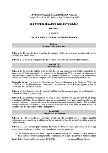 Ley del Ejercicio de la Contaduría Pública TUS APUNTES CONTABLES uDocz