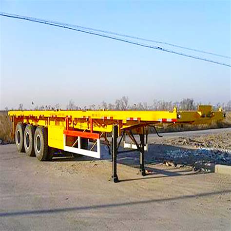 Factory Price New Axles Ft Flat Bed Container Flatbed Semi Trailer