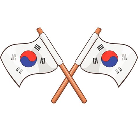 S Dkorea Flaggen Symbol Cartoon Stil Lizenzfreies Foto