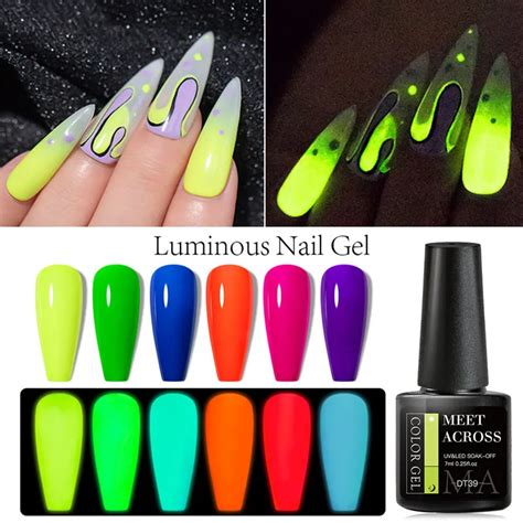 Heallor Esmalte De U As Fluorescente Gel Luminoso Que Brilla En La