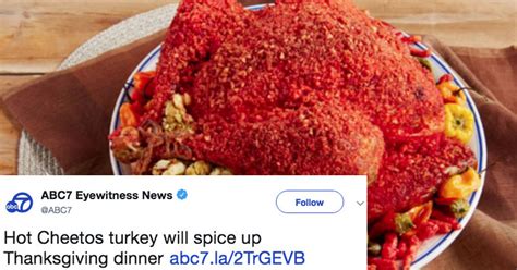 Flamin Hot Cheetos Covered Turkey Gets Fire Roasted By Extra Spicy Twitter Comments FAIL Blog