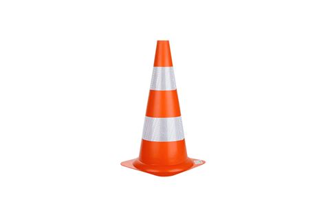 CONE DE SINALIZACAO PVC 50CM LARANJA BRANCO REFLETIVO