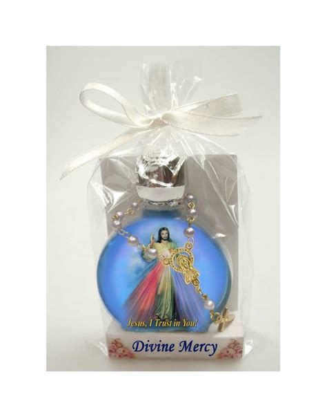 Holy Water Bottle Divine Mercy Stained Glass Bottle With Decade Rosary Combo Reilly S Church