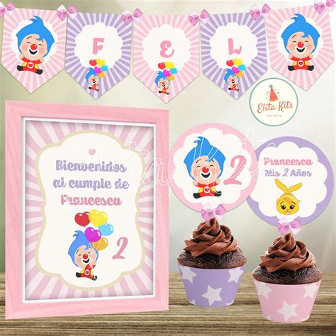 Kit Imprimible Plim Plim Nena Payaso Decoración Cumpleaños Etsy