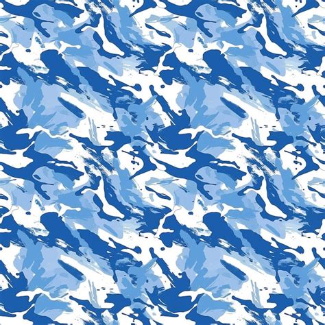 Blue And White Camouflage Print Background Premium AI Generated Image