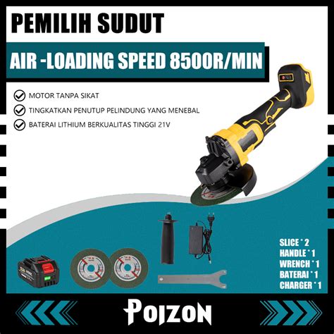 Jual Poizon 800W Cordless Mesin Gerinda Tangan Gerinda Cas Baterai