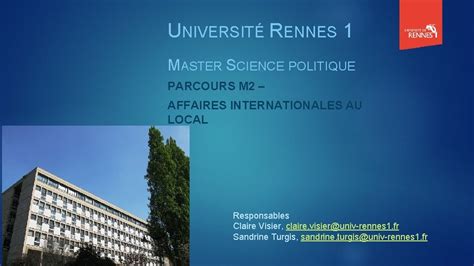 UNIVERSIT RENNES 1 MASTER SCIENCE POLITIQUE PARCOURS M