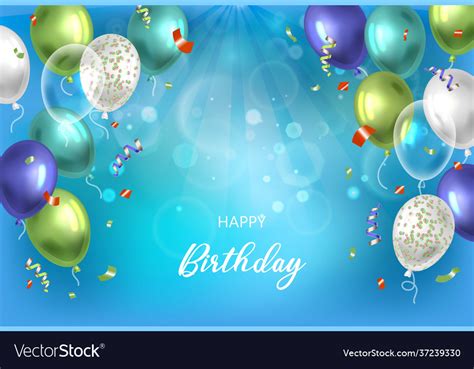 Happy Birthday Background With Balloons Royalty Free Vector 10030 The