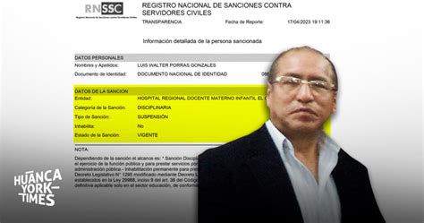 Nuevo Director Del Hospital El Carmen Walter Porras Es Sancionado Por