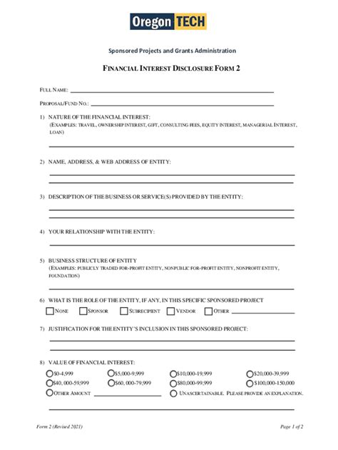 Fillable Online Cuny Significant Financial Interest Disclosure Sfi