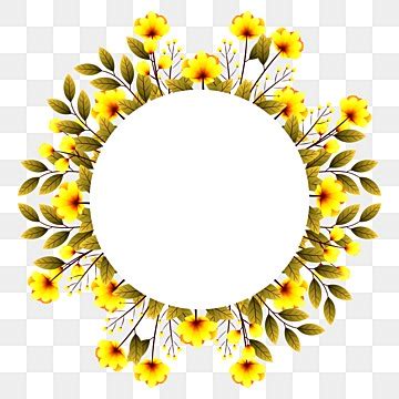 Round Flower Floral Border Round Fresh Flowers Flowers PNG